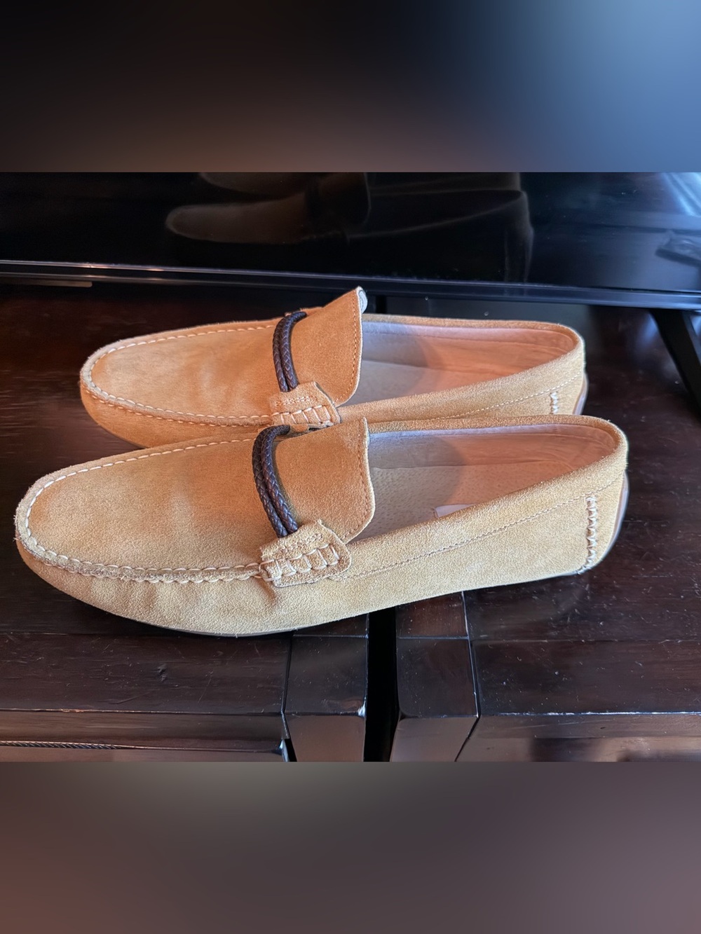 Steve Madden Breezes Men’s Leather Loafers Size 11 Tan